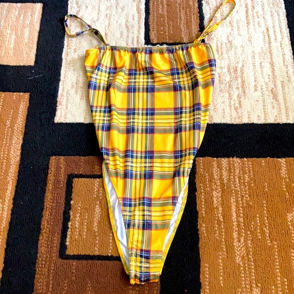 Plaid Cami Bodysuit - Picture 1 of 3